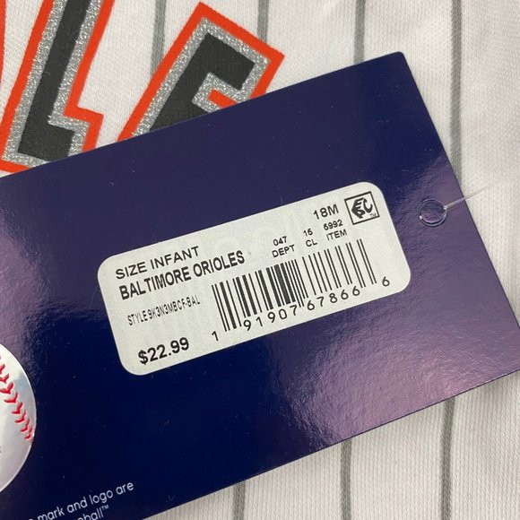 Baltimore Orioles White Orange Black Infant Baby Girl Bodysuits 0-3M 3-6M 18M - Picture 15 of 15